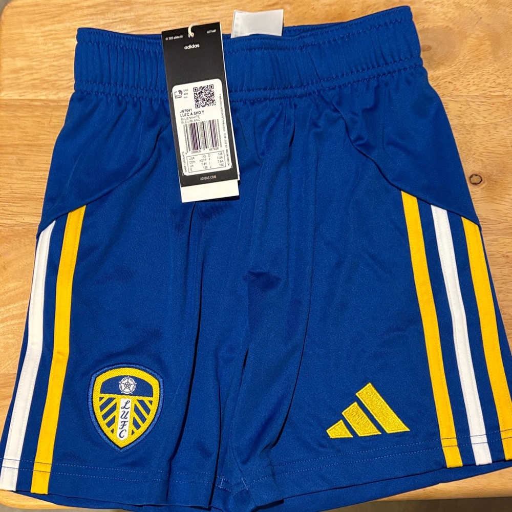 NWT Leeds United Adidas Kids Shorts